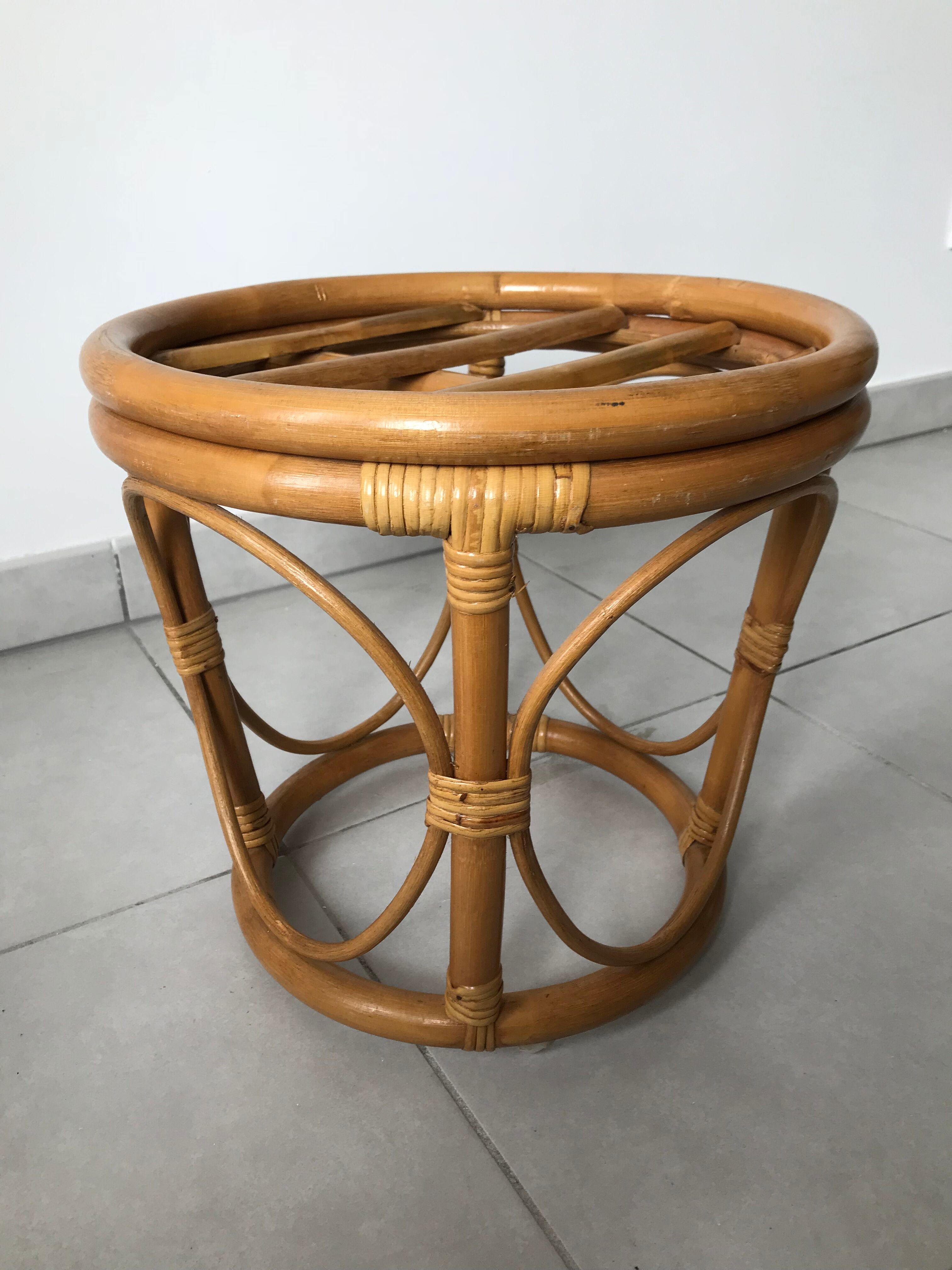 Vintage rattan stool