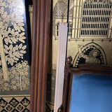 Louis XVI style bed blue velvet