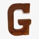 Lettre industrielle "g" en fer
