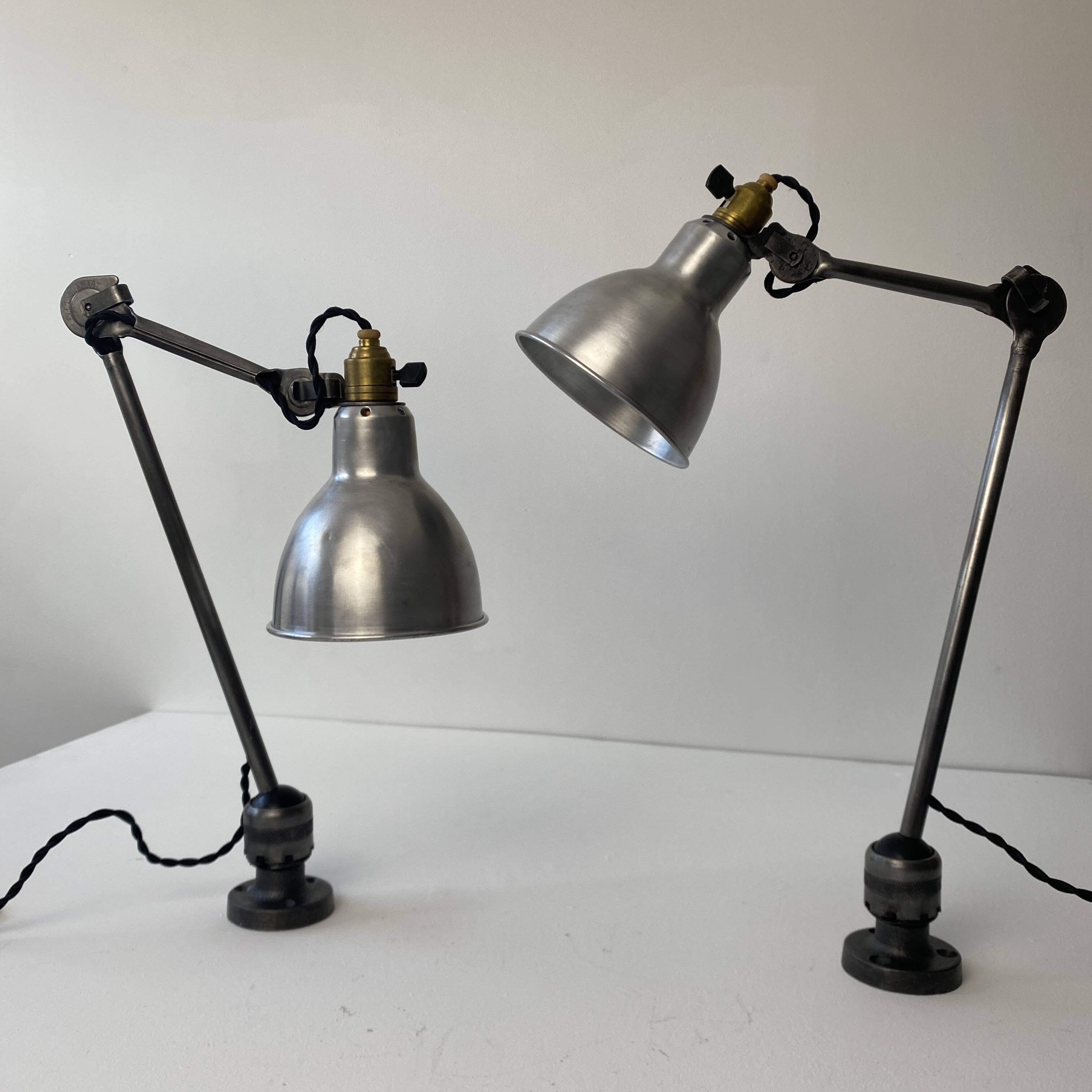 PAIR OF ANTIQUE INDUSTRIAL WALL LIGHTS "GRAS RAVEL" No. 304