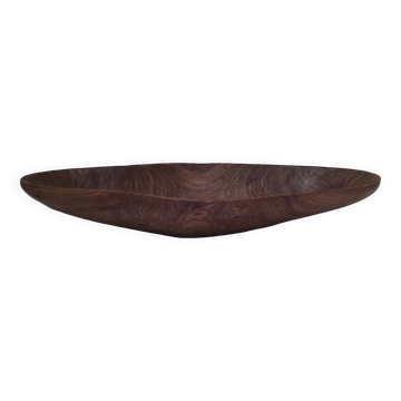 Coupe oblongue bois massif sculpté monoxyle