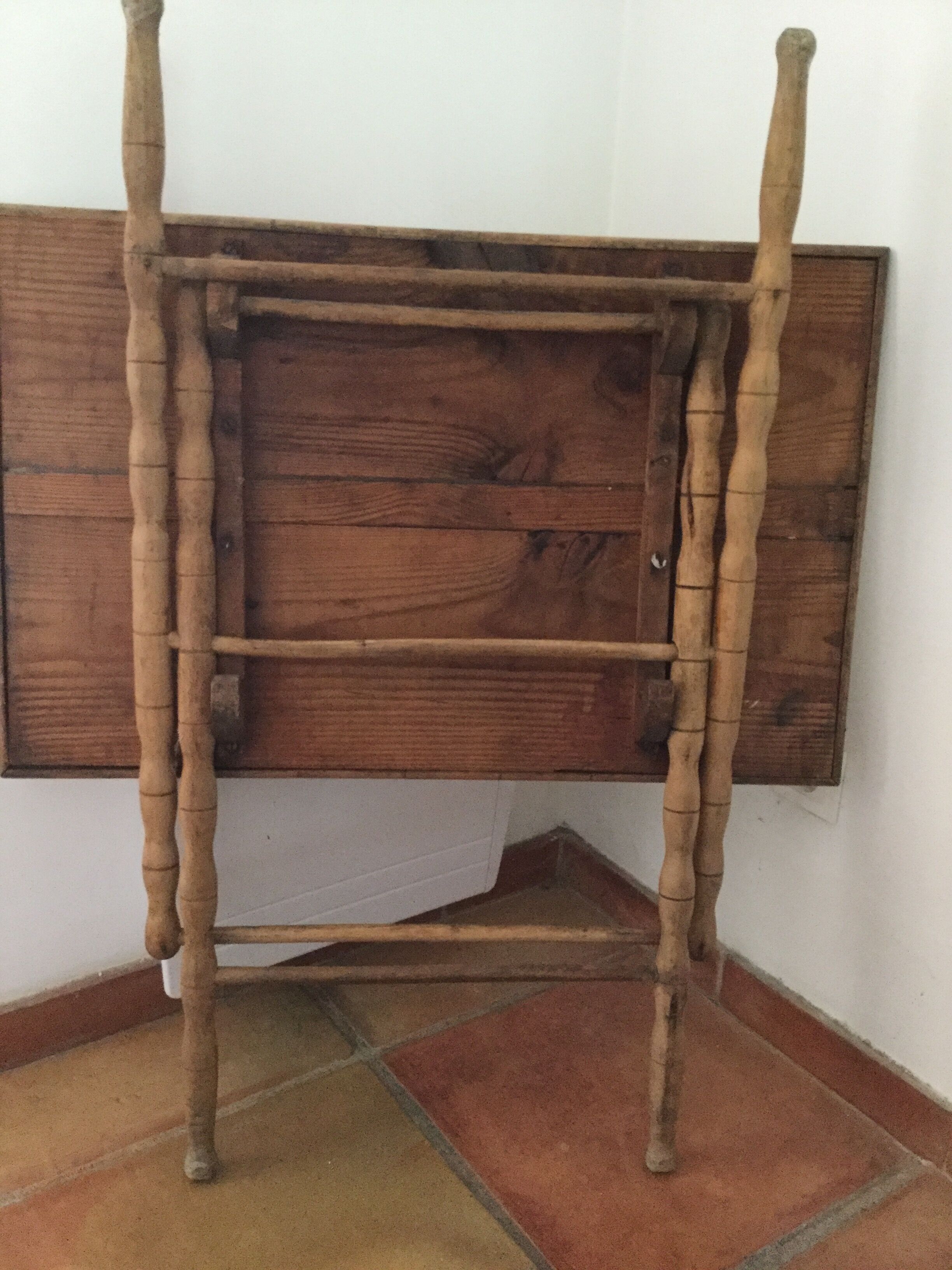 The end XIX wood folding table