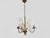 Vintage Maison Masca wheat ear chandelier in aged metal from the 70s