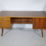 Walnut Executive Desk – 1960s Mid-Century Design Office Table