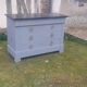 Antique 4-drawer chest of drawers, Gustave grey, 3 dark grey marble