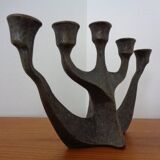 Brutalist Bronze Candleholder by Michael Harjes, 1960s