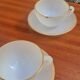 6 cups vintage year 60 Arcopal model Harlequin opaline white