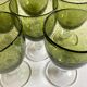 Set de 6 verres 1970 en verre bullé vert