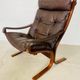 Vintage norwegian leather seista chair & ottoman by ingmar relling