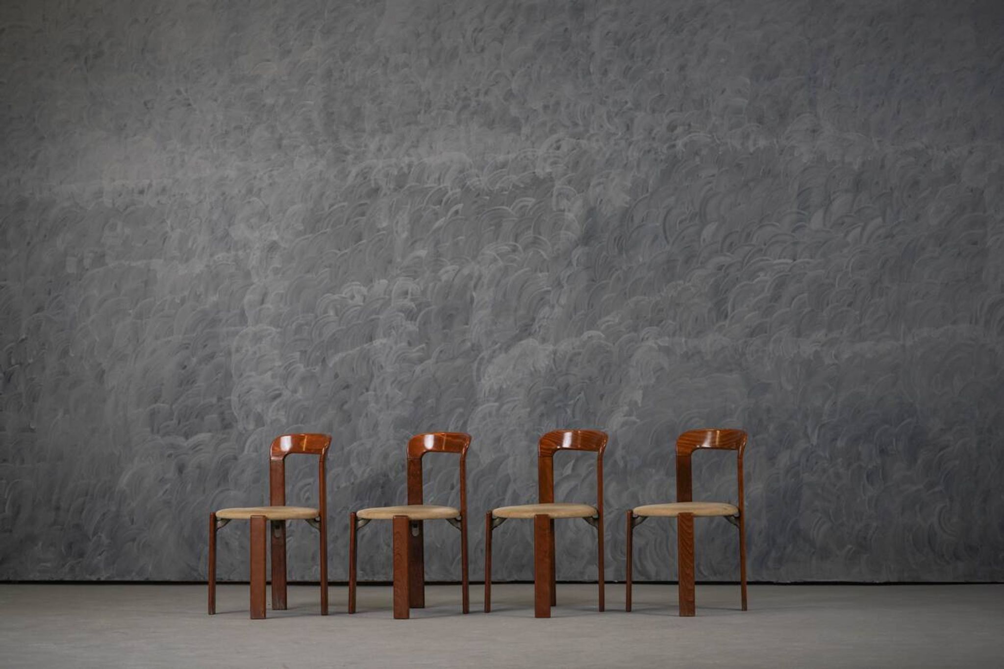 Vintage Hay Rey dining chairs by Bruno Rey for Kush Co, Switzerland 1970s set of 4