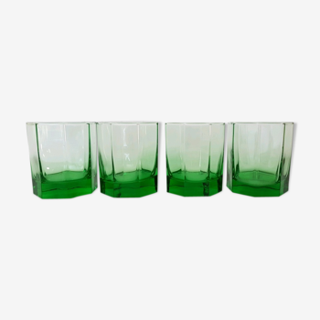 4 verres octime de couleur verte