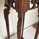 Pair of carved wooden sellette - Art Nouveau style- curved feet with red marble tray