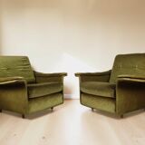 Pair of vintage velvet armchairs – 1960s