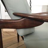 Ensemble de salon en noyer et cuir par Beka1960
