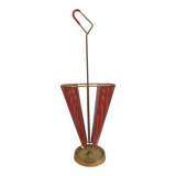 Perforated metal umbrella stand and scoubidou