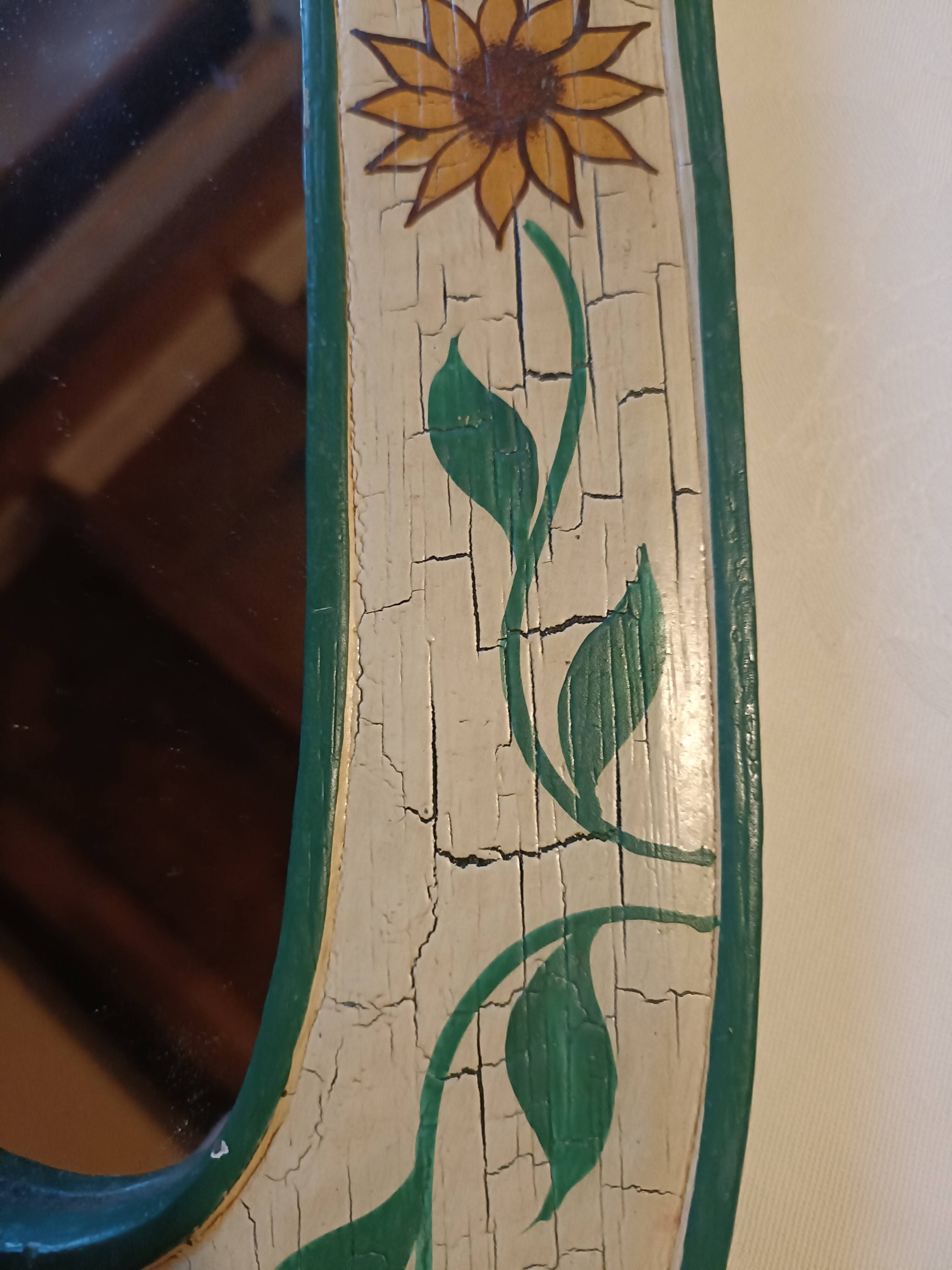 Painted wooden mirror