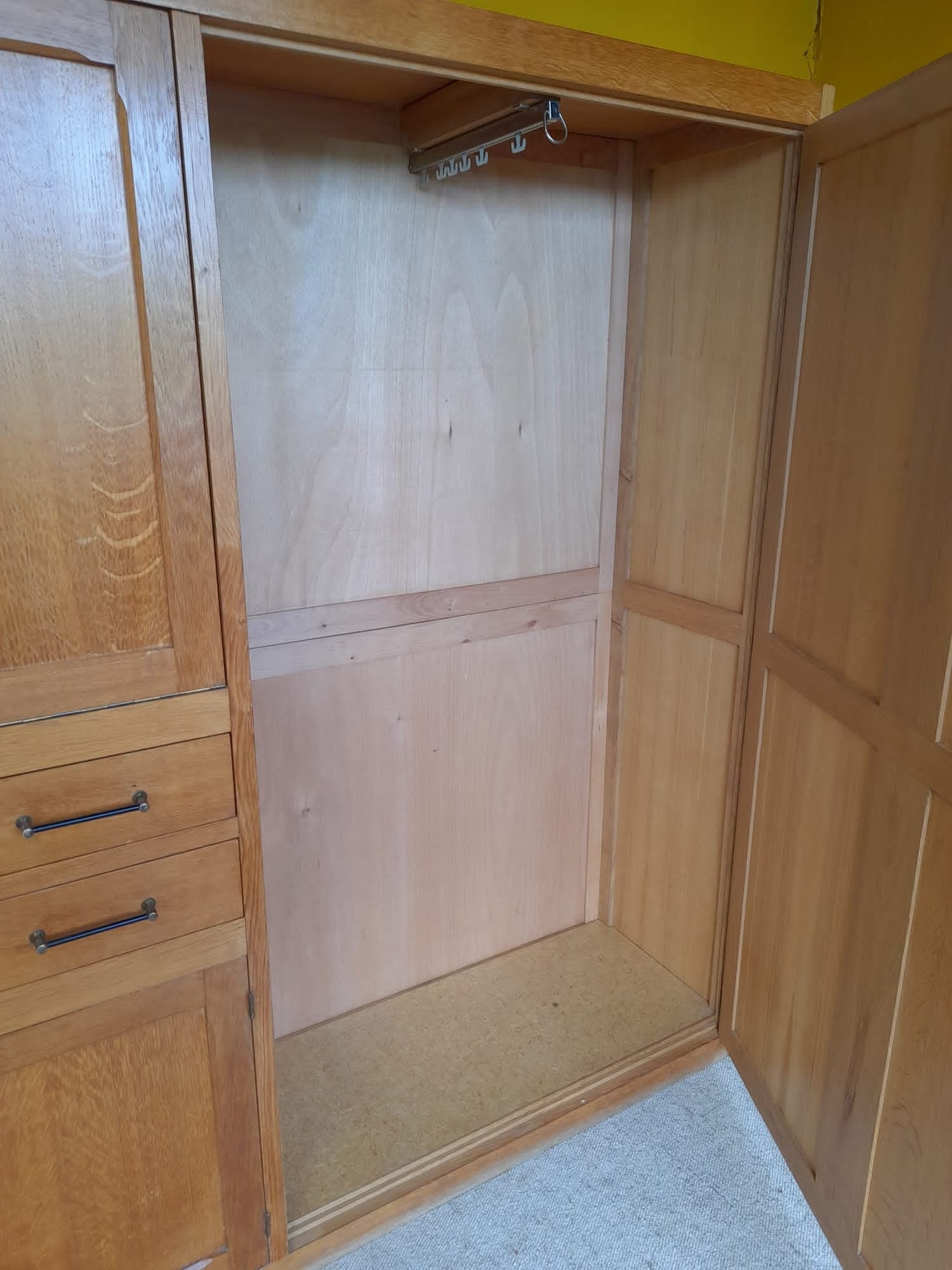 Wardrobe in solid oak around 1950