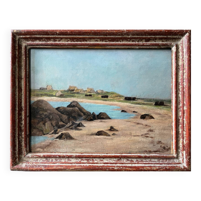 Tableau HSP ''Marine'' bretonne (?) fourniture d'art Alan Hardy XIX°