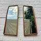 Pair of vintage teak wall mirrors - 58x21cm