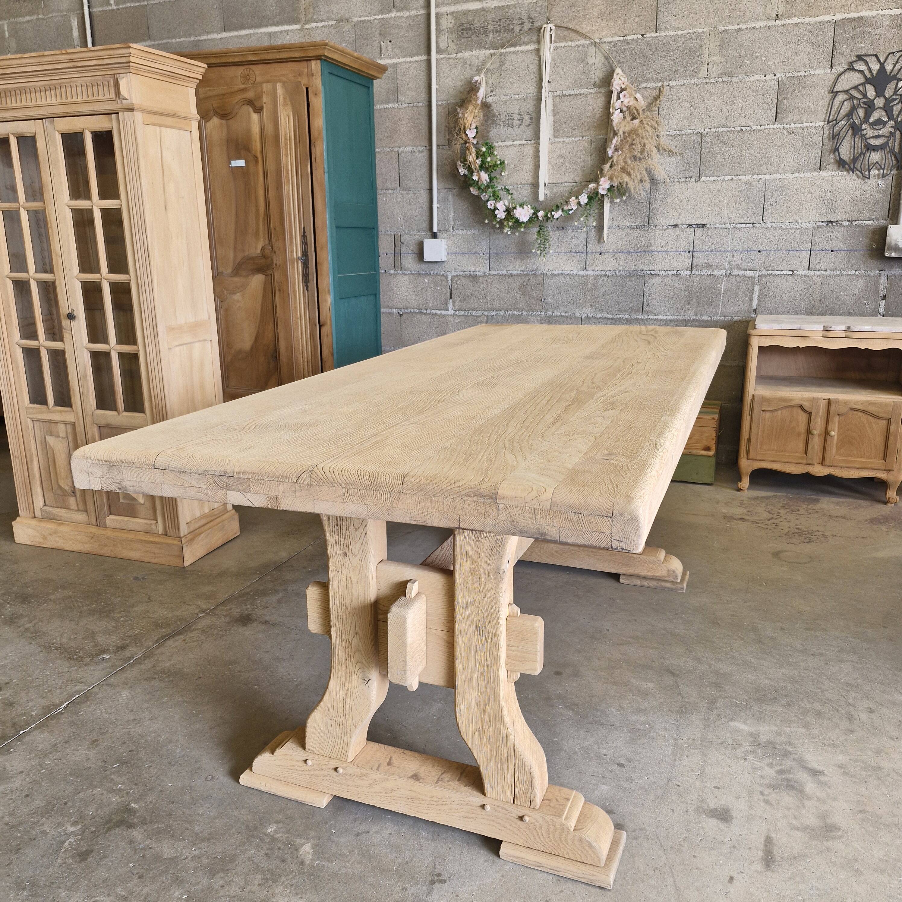 Monastery farmhouse table sandblasted