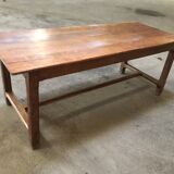 Old oak farm table in crisscross