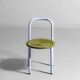 Set of four Italian postmodern metal chairs with sculpted seats, 1980s