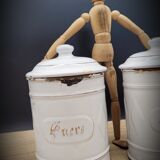 Duo pots kitchen enamelled sugar coffee