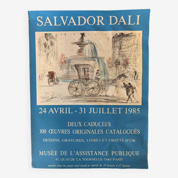 Affiche original de 1985 salvador dali musée de l’assistance publique issu de collectionneurs