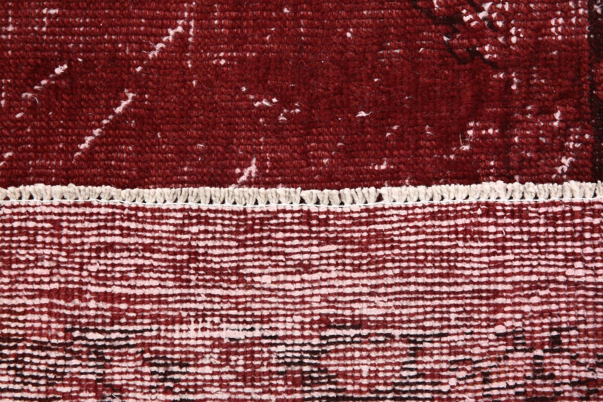 3x11 Shade Of Wine Red Handmade Turkish Vintage Runner Rug