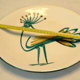 Plat à décor d'oiseau par Robert Picault 1950