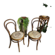 Pair of vintage bistro chairs – bentwood – floral upholstered seat