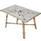 Audoux Minnet style coffee table in rattan and ceramic by Georges Chassin