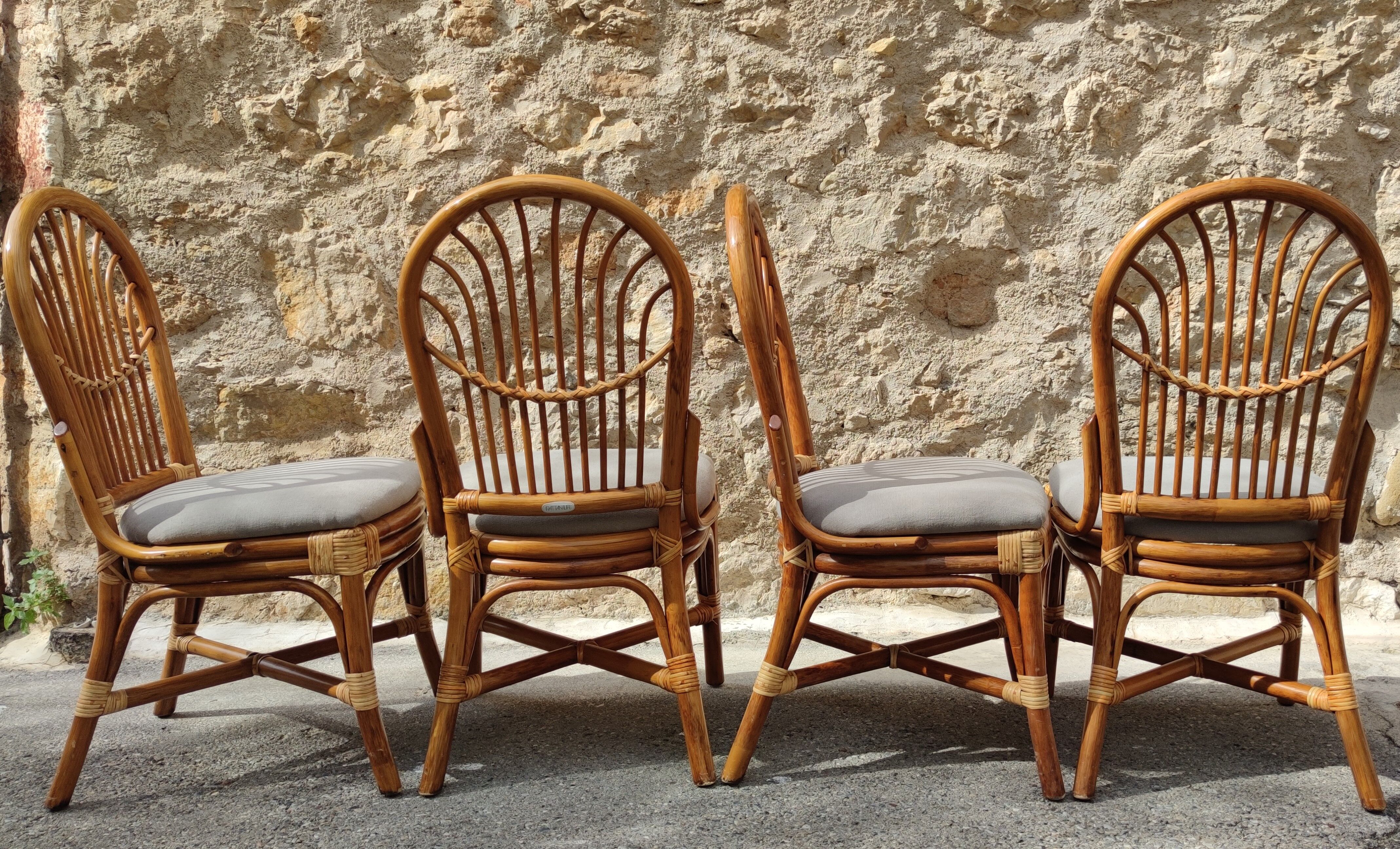 Chaises rotin et bambou