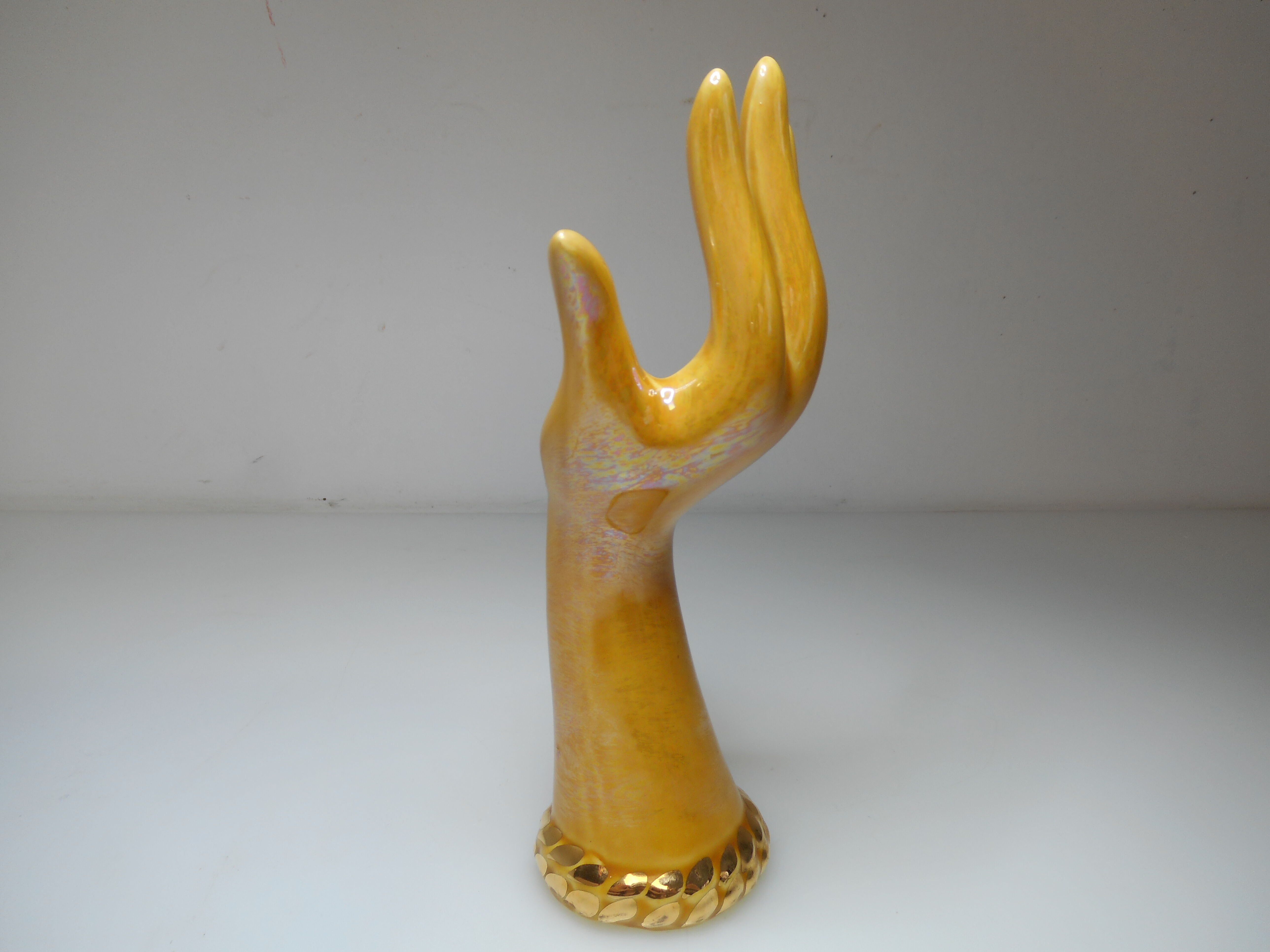 Yellow vintage ceramic hand
