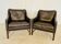 Fauteuils en cuir et palissandre de Fredrik Kayser des années 50 – cuir marron