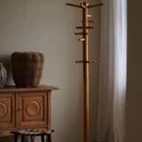 Decorative coat rack in solid pine, mid-century Danish style, 1970s.