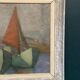 Original Swedish Oil on Canvas – “Motif with Sailboats” by Birgit Forsell (1909–2003) – 1941 – Vintage & Framed – 71.5 × 61.5cm