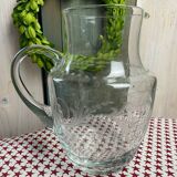 Large engraved crystal pitcher