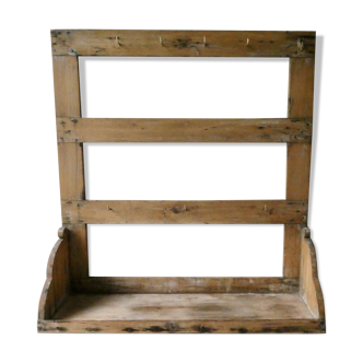 Shelf, kitchen utensils, patinated wood