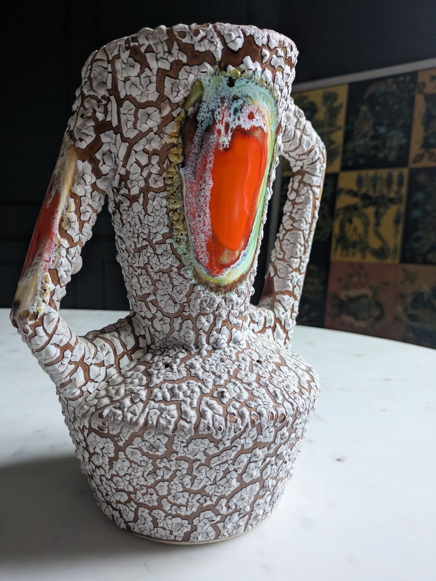 Brutalist vase ''Fat Lava'' Mid century