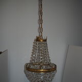 Balloon chandelier with glasses and bronze pampilles