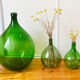Dame-jeanne canister 54 L green glass 70s
