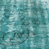 Vintage distressed turkish rug runner , 265 x 90 cm