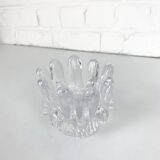 Sunflower glass candle holder, Göran Wärff for Kosta Boda, Sweden, 1970s