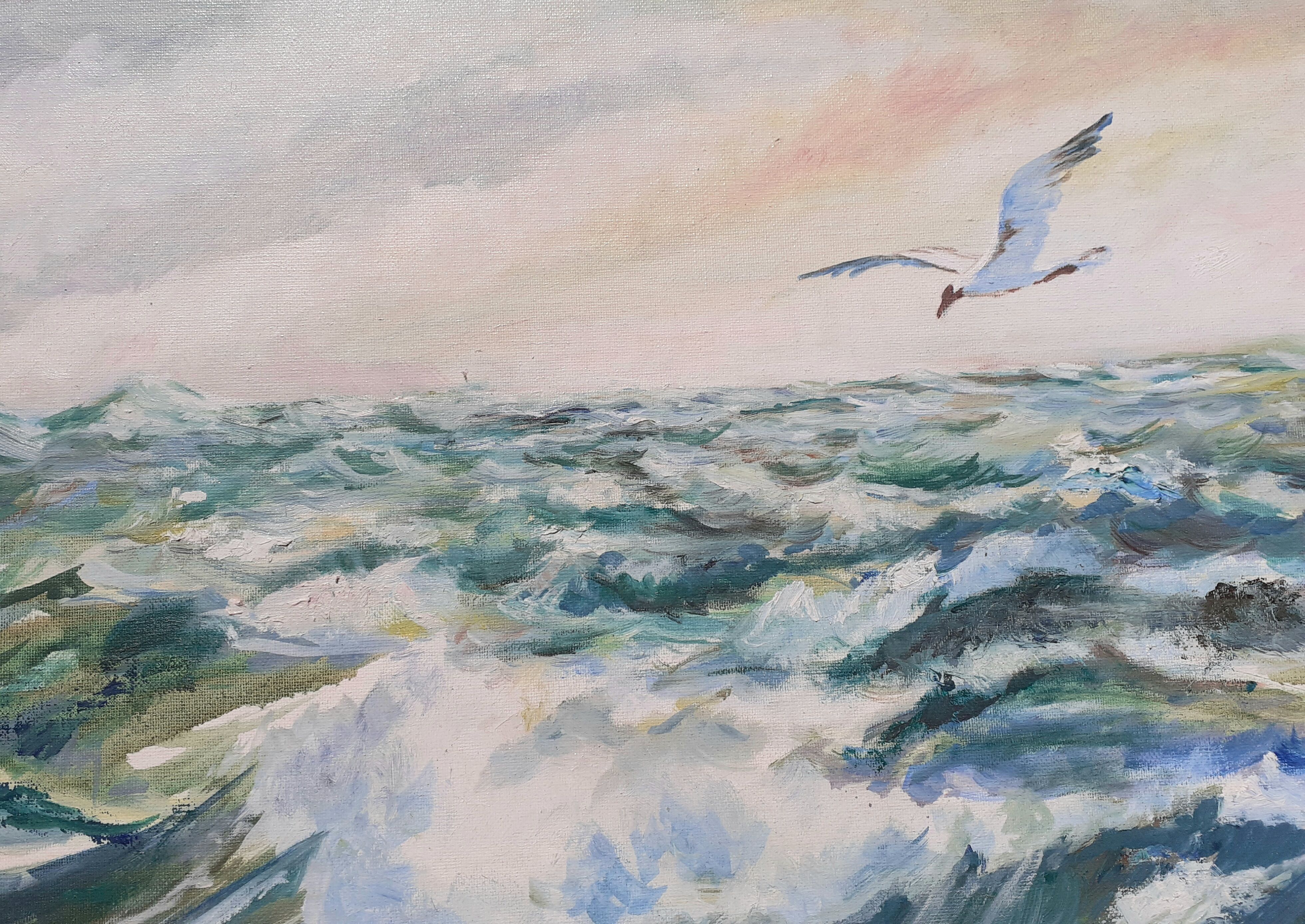 Tableau vintage marine mouette