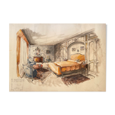 Painting decorative art interior architecture 30-50s