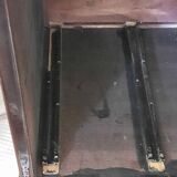 Vintage lacquered top desk with iron structure and pointed brass feet