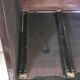 Vintage lacquered top desk with iron structure and pointed brass feet