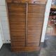 Solid oak double curtain filing cabinet