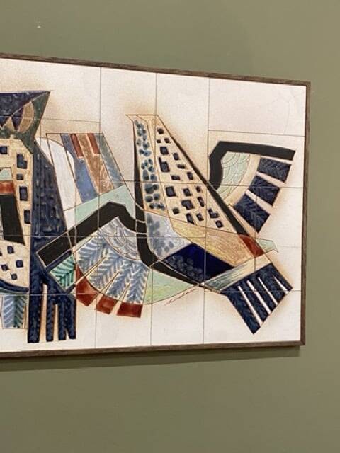 Wall panel, modernist ceramic signed Sinclair (from Hendrickx), 1950/60